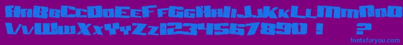 SfAftershockDebris Font – Blue Fonts on Purple Background