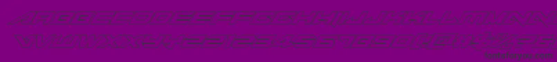 フォントTarrgetoutital – 紫の背景に黒い文字