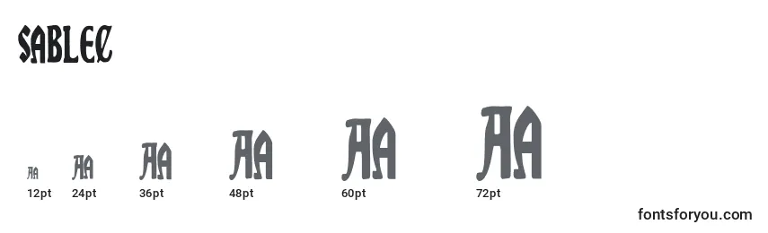 Sablec Font Sizes