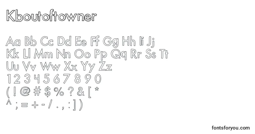 Czcionka Kboutoftowner – alfabet, cyfry, specjalne znaki
