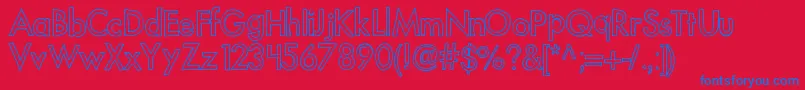 Kboutoftowner Font – Blue Fonts on Red Background