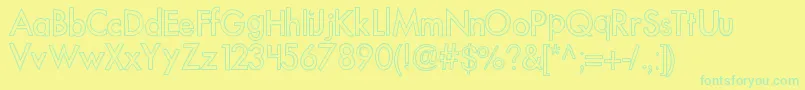 Kboutoftowner Font – Green Fonts on Yellow Background