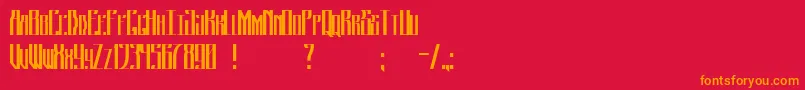 フォントJohnyStroker – 赤い背景にオレンジの文字