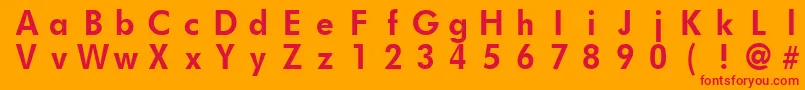 Fonte FuturistfixedwidthBold – fontes vermelhas em um fundo laranja