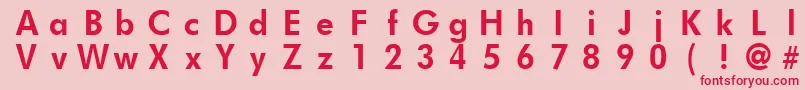 FuturistfixedwidthBold Font – Red Fonts on Pink Background