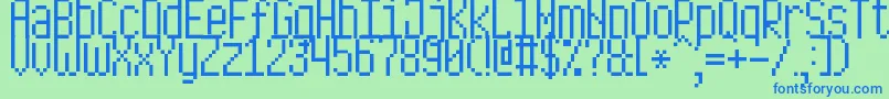 LongPixel7 Font – Blue Fonts on Green Background