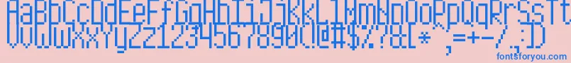 LongPixel7 Font – Blue Fonts on Pink Background