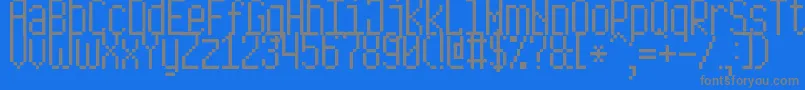 フォントLongPixel7 – 青い背景に灰色の文字