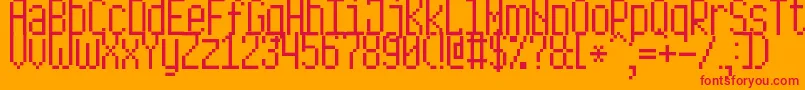 LongPixel7 Font – Red Fonts on Orange Background