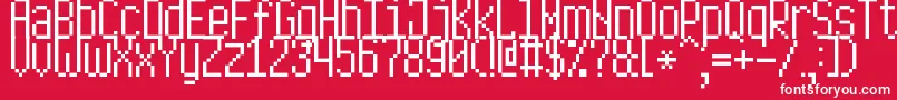 LongPixel7 Font – White Fonts on Red Background