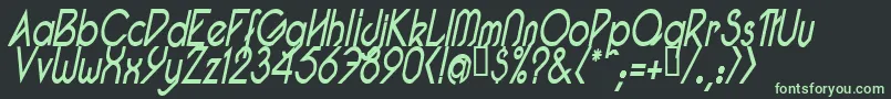 PacotillNarrowReguarItal Font – Green Fonts on Black Background