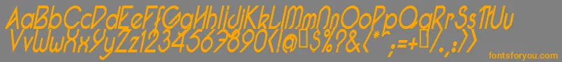 PacotillNarrowReguarItal-Schriftart – Orangefarbene Schriften auf grauem Hintergrund