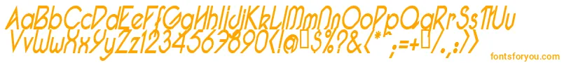 PacotillNarrowReguarItal-Schriftart – Orangefarbene Schriften auf weißem Hintergrund