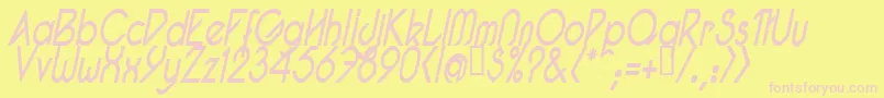 PacotillNarrowReguarItal Font – Pink Fonts on Yellow Background