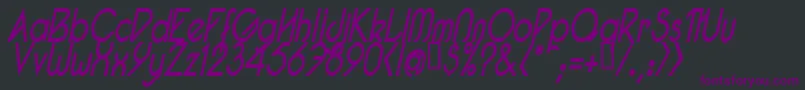 PacotillNarrowReguarItal Font – Purple Fonts on Black Background