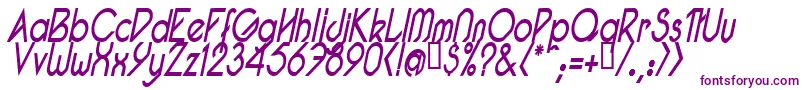 PacotillNarrowReguarItal-Schriftart – Violette Schriften auf weißem Hintergrund