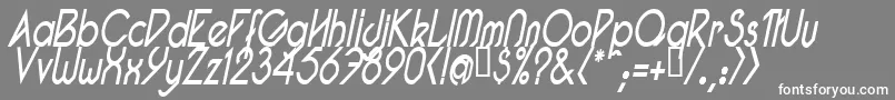 フォントPacotillNarrowReguarItal – 灰色の背景に白い文字