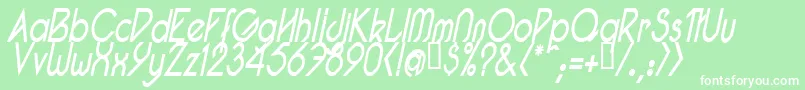 PacotillNarrowReguarItal Font – White Fonts on Green Background