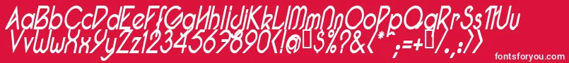 PacotillNarrowReguarItal Font – White Fonts on Red Background