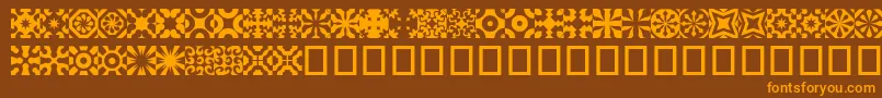 Kitchent-Schriftart – Orangefarbene Schriften auf braunem Hintergrund