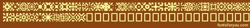 Kitchent-Schriftart – Gelbe Schriften auf braunem Hintergrund