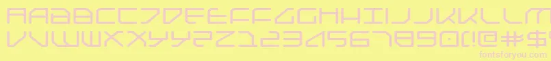 FederapolisExpanded-fontti – vaaleanpunaiset fontit keltaisella taustalla