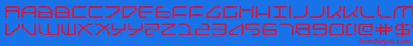 フォントFederapolisExpanded – 赤い文字の青い背景