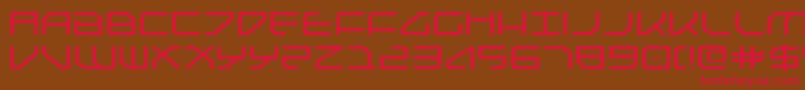 フォントFederapolisExpanded – 赤い文字が茶色の背景にあります。