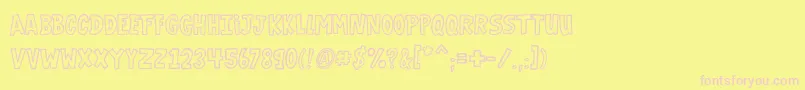 VtcGaragesaleoutlined Font – Pink Fonts on Yellow Background