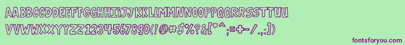 VtcGaragesaleoutlined Font – Purple Fonts on Green Background