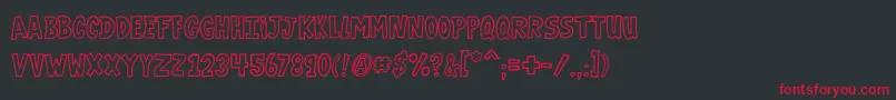 VtcGaragesaleoutlined Font – Red Fonts on Black Background
