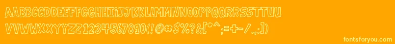 VtcGaragesaleoutlined Font – Yellow Fonts on Orange Background