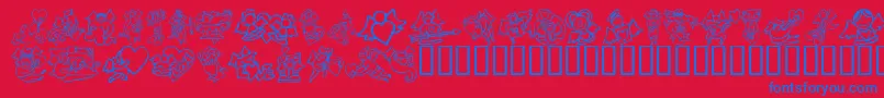 KrLoveAngels Font – Blue Fonts on Red Background