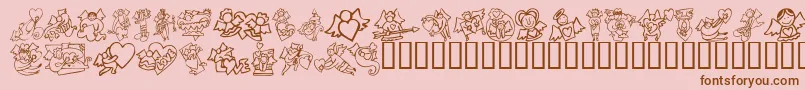 KrLoveAngels Font – Brown Fonts on Pink Background