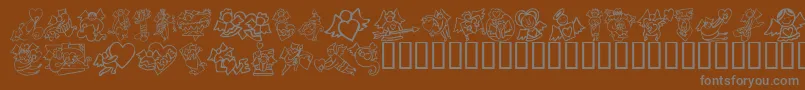Weitere Informationen zur KrLoveAngels-Schriftart KrLoveAngels-Schriftart – Graue Schriften auf braunem Hintergrund