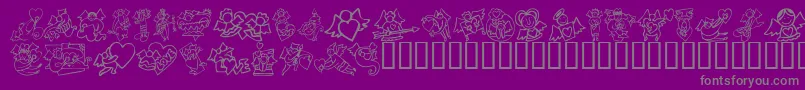 KrLoveAngels Font – Gray Fonts on Purple Background