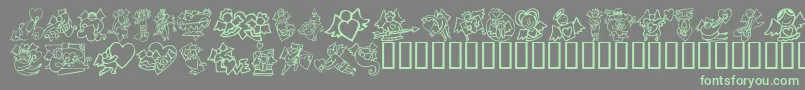 KrLoveAngels Font – Green Fonts on Gray Background