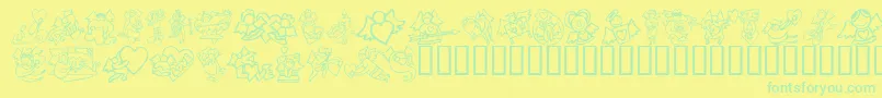 Шрифт KrLoveAngels – зелёные шрифты на жёлтом фоне
