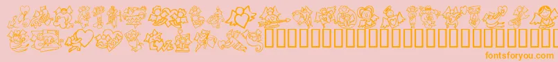 KrLoveAngels Font – Orange Fonts on Pink Background