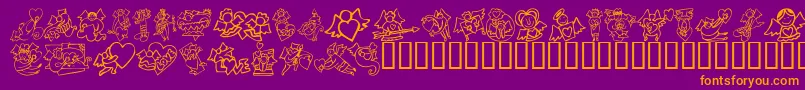 KrLoveAngels Font – Orange Fonts on Purple Background