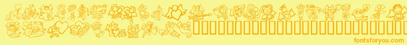 KrLoveAngels Font – Orange Fonts on Yellow Background