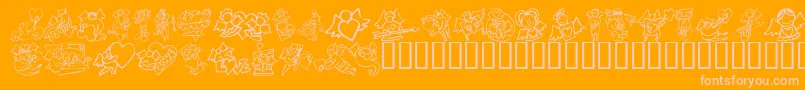 KrLoveAngels Font – Pink Fonts on Orange Background