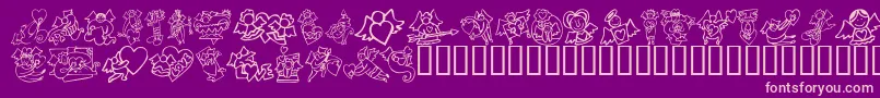 KrLoveAngels Font – Pink Fonts on Purple Background