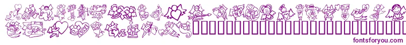 KrLoveAngels-fontti – violetit fontit valkoisella taustalla