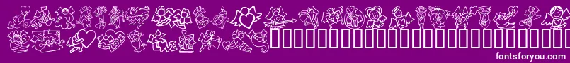 Więcej informacji o czcionce KrLoveAngels Czcionka KrLoveAngels – białe czcionki na fioletowym tle