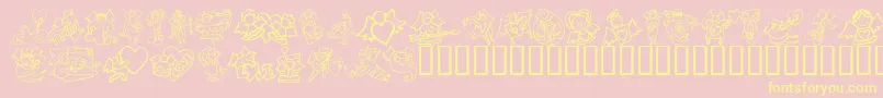 KrLoveAngels Font – Yellow Fonts on Pink Background