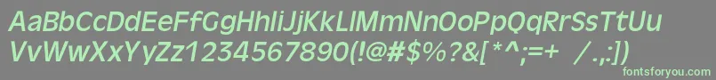 OlivercItalic-fontti – vihreät fontit harmaalla taustalla
