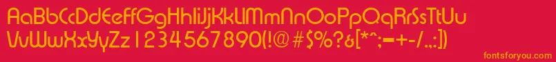 ExpressaSerialRegularDb Font – Orange Fonts on Red Background