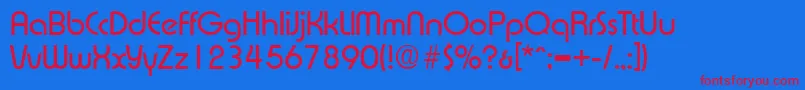 ExpressaSerialRegularDb Font – Red Fonts on Blue Background