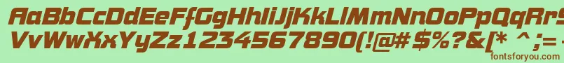 Шрифт AConceptoBolditalic – коричневые шрифты на зелёном фоне